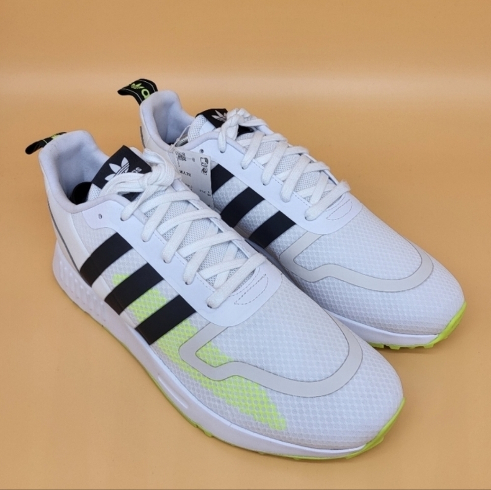New adidas Multix White Black Solar Yellow Men's Running Shoes Size 11.5
